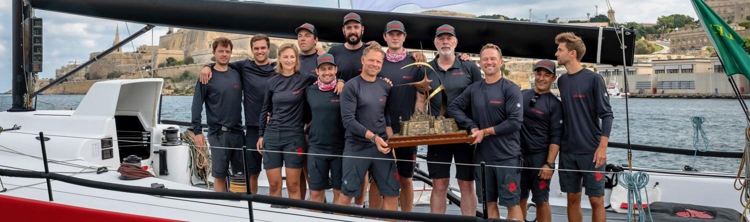 German TP52 Red Bandit, skippered by RORC member Carl-Peter Forster has been declared overall winner of the Rolex Middle Sea Race  © ROLEX/Kurt Arrigo